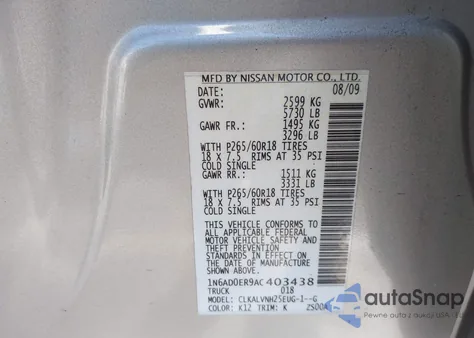 2010 Nissan Frontier Le from USA, damaged, VIN 1N6AD0ER9AC403438